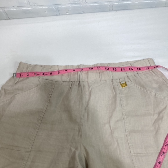 Ellen Tracy Linen Capris beige size Large - Picture 10 of 11